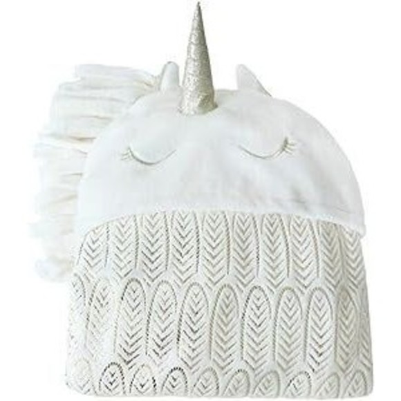Ivory/ Gold Hooded Unicorn Cozy Blanket Cloak Robe for Child Kids Christmas Gift - Picture 3 of 8